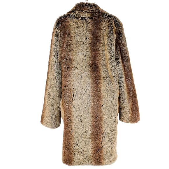 PECAOCUN Faux Fur Coat Brown Tan Plush Long Jacket 3XL Fits Like Women’s XL - Picture 2 of 12